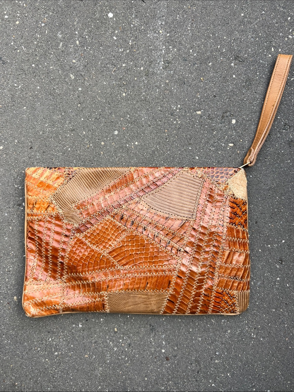 David Mehler for Dame Vintage Snakeskin Clutch Exotic Leather Evening Bag